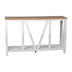 Consolle da ingresso a 2 ripiani in stile rustico, colore nero/noce, montaggio da 1 persona