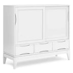 Mobile Contenitore Mid-Century Noce Marrone / Bianco, 2 Ante 3 Cassetti
