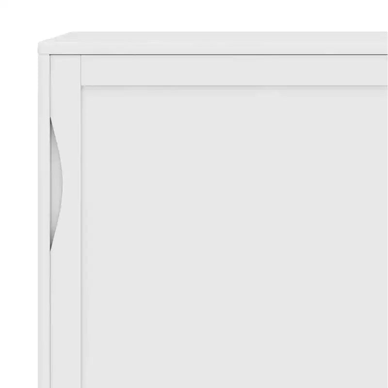 Mobile Contenitore Mid-Century Noce Marrone / Bianco, 2 Ante 3 Cassetti