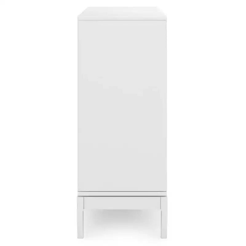 Mobile Contenitore Mid-Century Noce Marrone / Bianco, 2 Ante 3 Cassetti