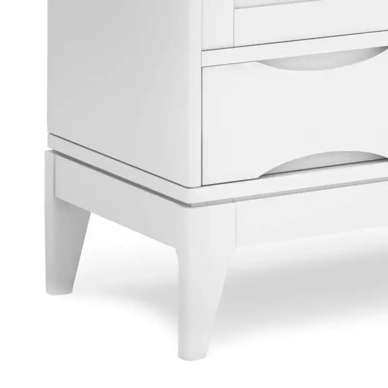Mobile Contenitore Mid-Century Noce Marrone / Bianco, 2 Ante 3 Cassetti