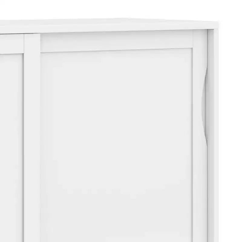 Mobile Contenitore Mid-Century Noce Marrone / Bianco, 2 Ante 3 Cassetti