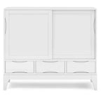 Mobile Contenitore Mid-Century Noce Marrone / Bianco, 2 Ante 3 Cassetti