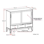 Mobile Contenitore Mid-Century Noce Marrone / Bianco, 2 Ante 3 Cassetti