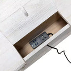 Tavolino a 2 cassetti con stazione di ricarica, nei colori blu / antracite / noce / bianco