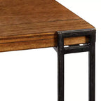 Tavolino Quadrato Marrone a 3 Livelli in Legno e Metallo, 12x12x30, 1 Persona